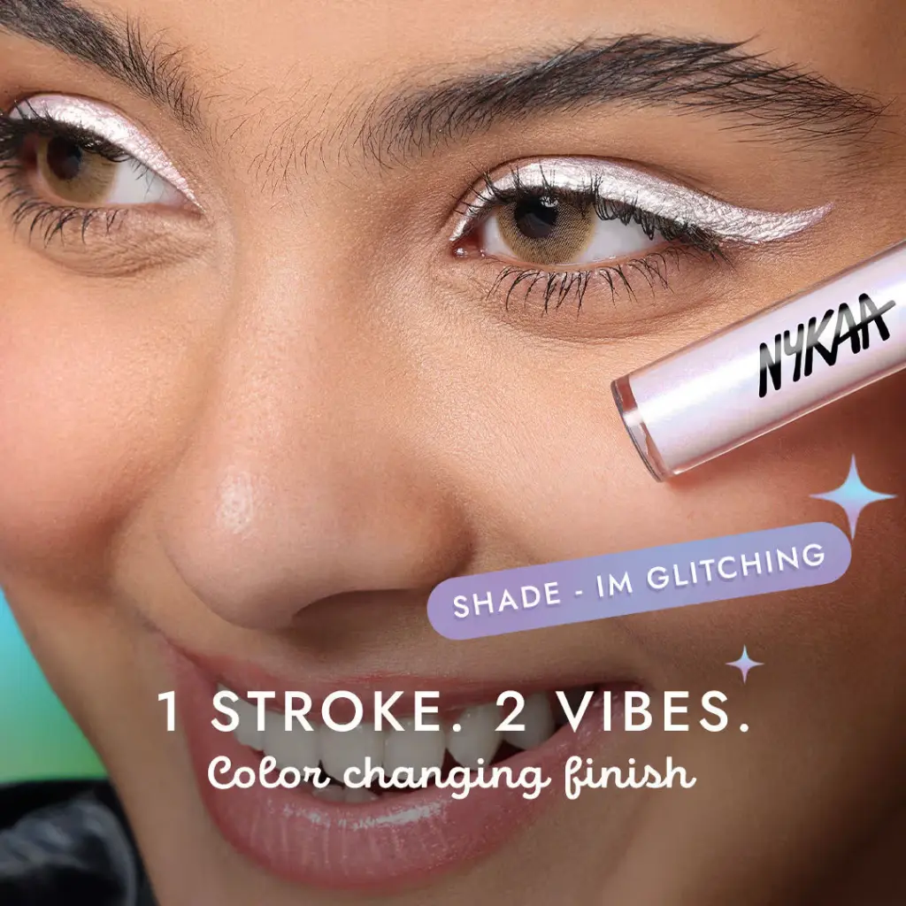 Nykaa Cosmetics Stardust Dual Chrome Eyeliner with Holographic Finish - Im Glitching-3.webp