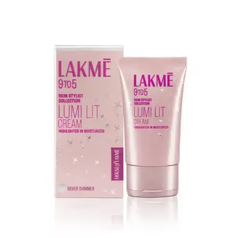 Lakme Lumi Lit Strobe Cream Highlighter + Moisturizer + Primer With Hyaluronic Acid & Niacinamide Silver Shimmer
