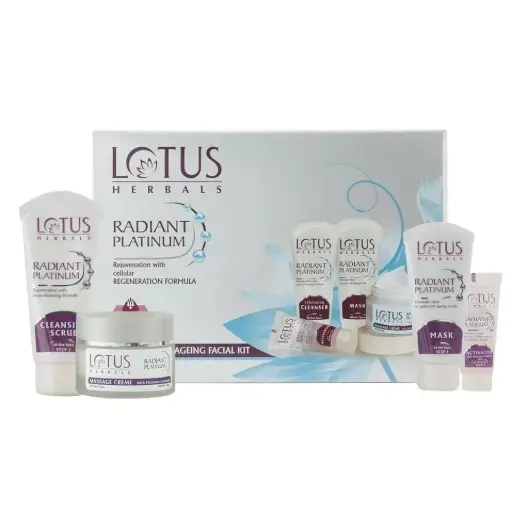 Lotus Herbals Radiant Platinum Cellular Anti-Ageing Salon Grade Facial Kit 170 gm